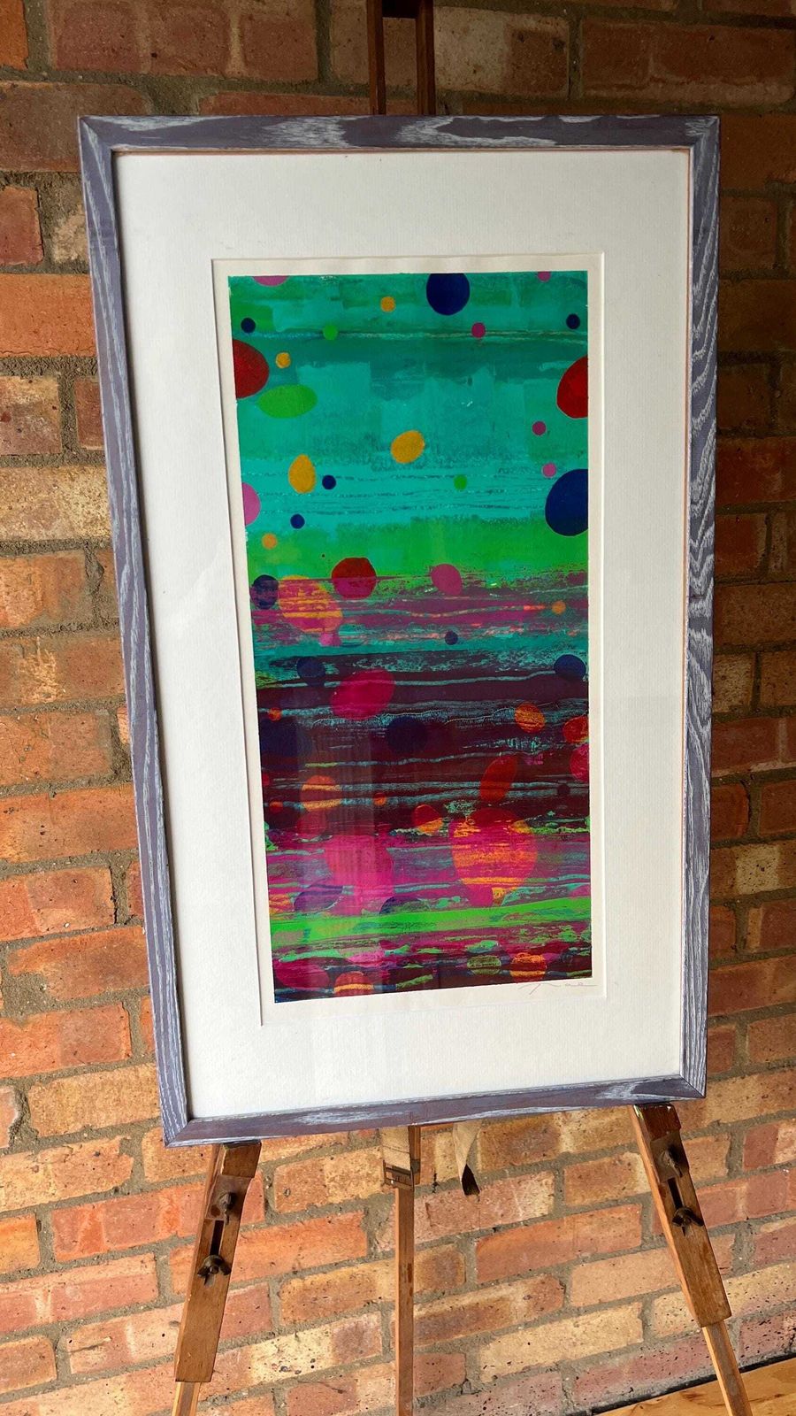 photo furniture Framed Acrylic Painting "Bubbles" By Rae Flack – Contemporary Abstract Art