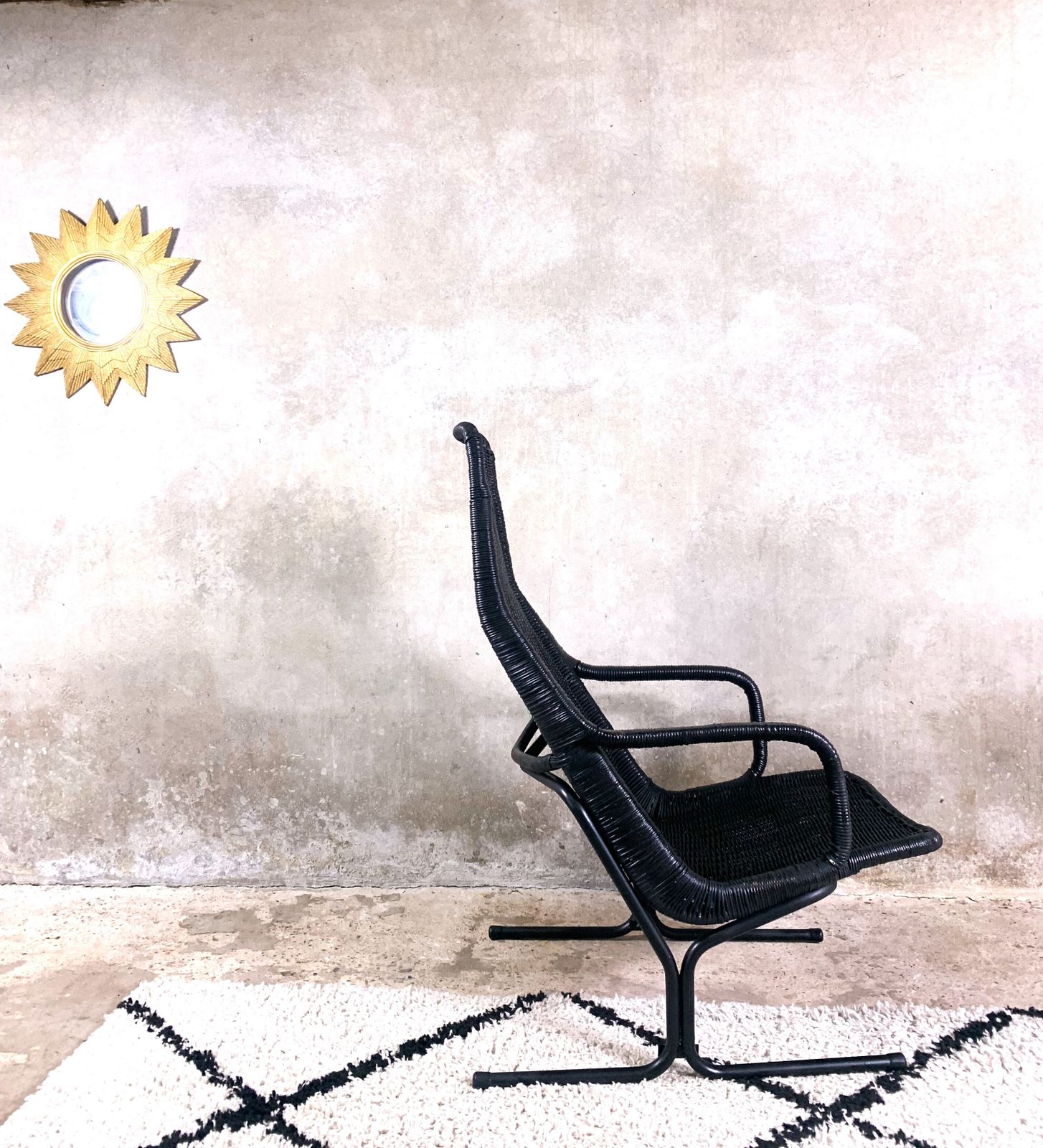 Model 514 C Lounge Chair In Rattan By Dirk Van Sliedregt For Gebroeders Jonkers Noordwolde, 1960s photo furniture