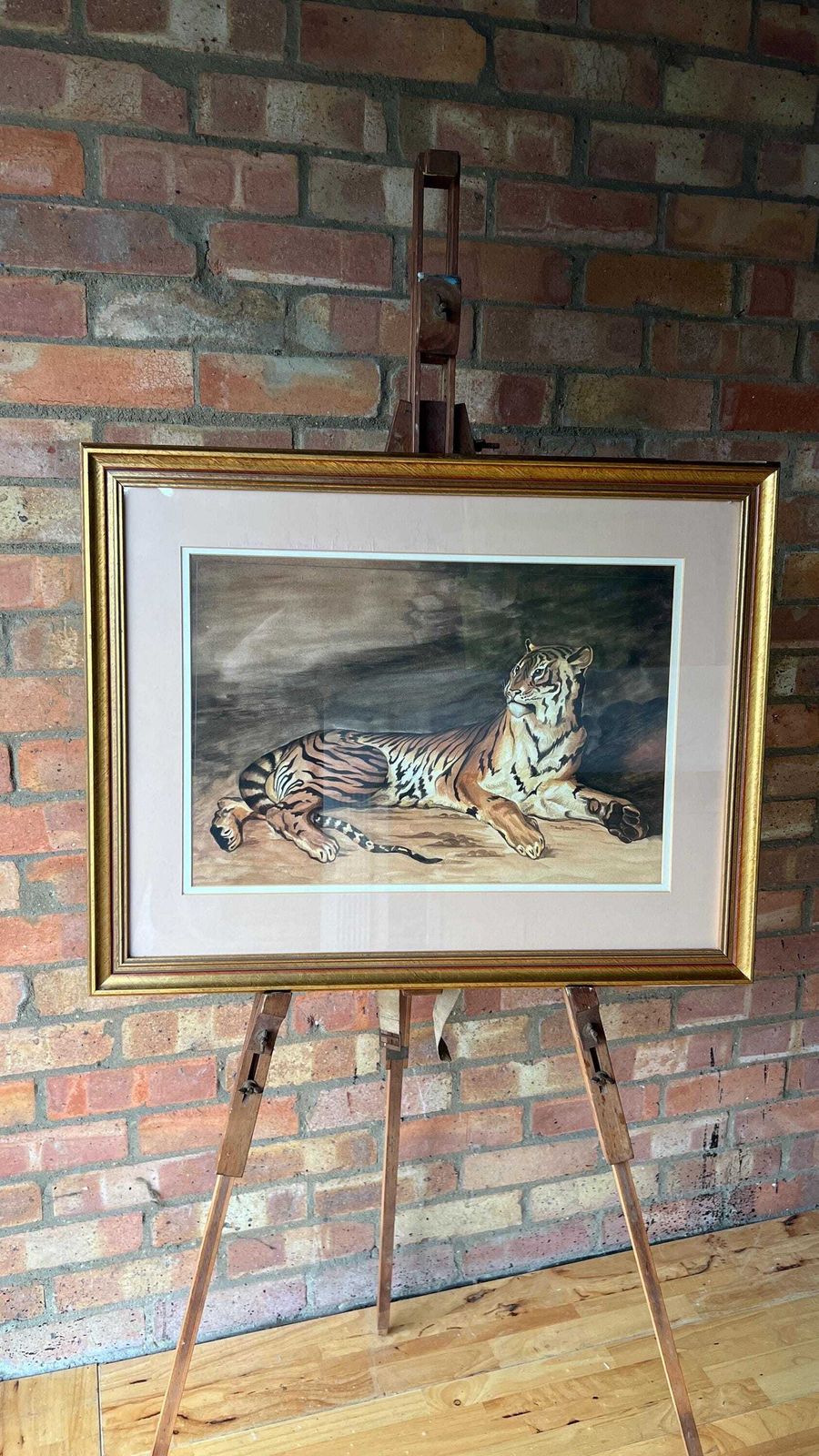 photo for sale Framed Watercolour Painting Of A Tiger – Wildlife Art