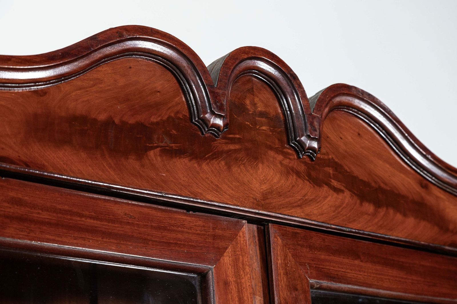 photo furniture 19thc French Flame Mahogany Glazed Bookcase