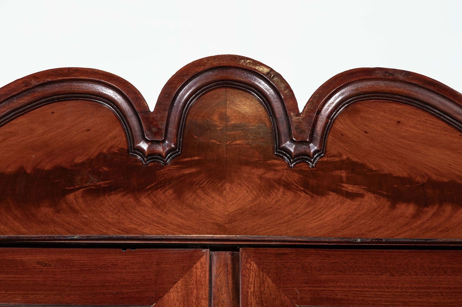 photo for sale 19thc French Flame Mahogany Glazed Bookcase