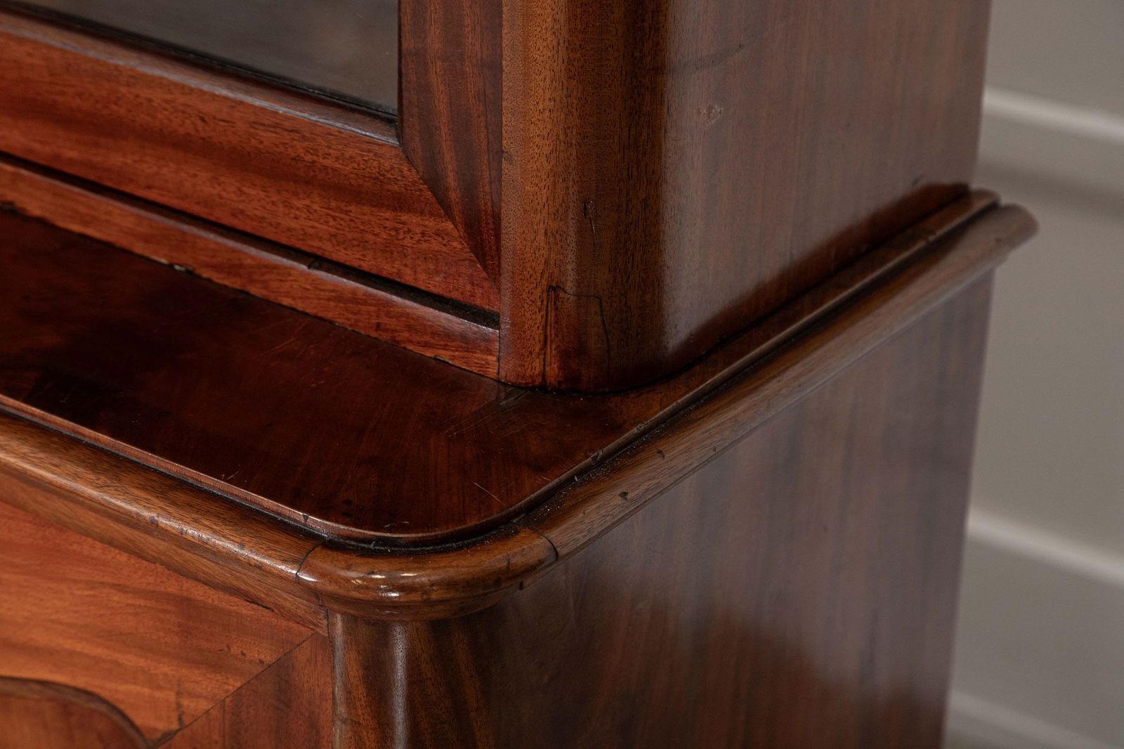 photo buy 19thc French Flame Mahogany Glazed Bookcase