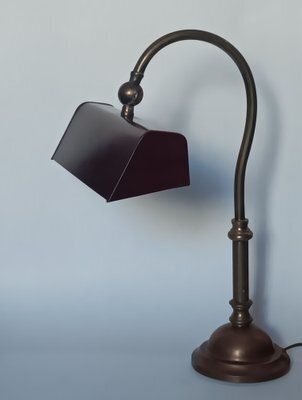 Brass Banker's Desk Lamp, 1960s photo for sale