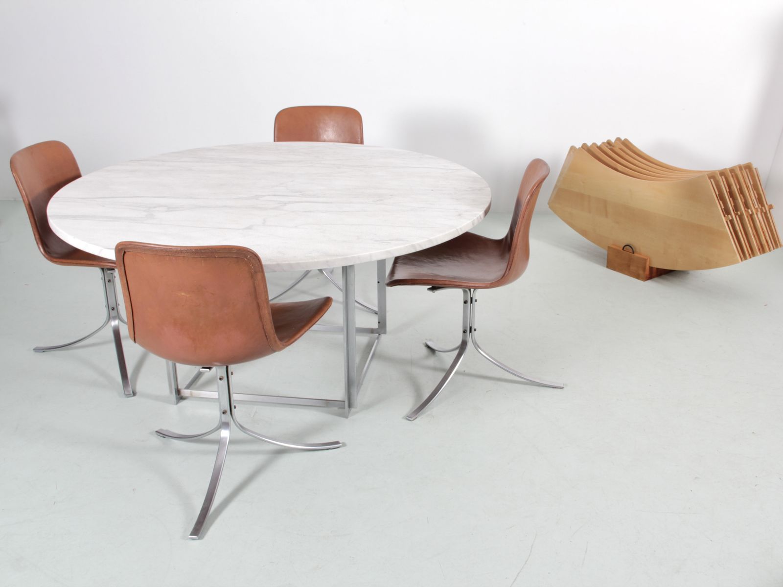 Mid Century Modern Scandinavian Dining Table Pk 54 With Extensions By Poul Kjaerholm For Kold Christensen photo vinterior