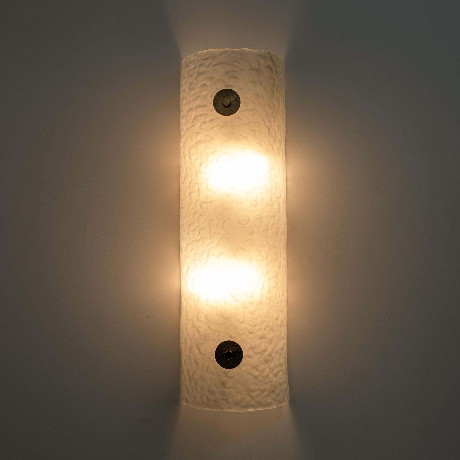 Pair Of Modern Italian Murano Glass Green Water And Brass Wall Sconces photo vinterior
