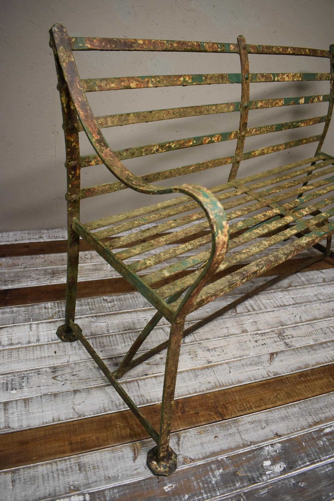 photo furniture 19th Century Regency Wrought Iron Strapwork Garden Bench