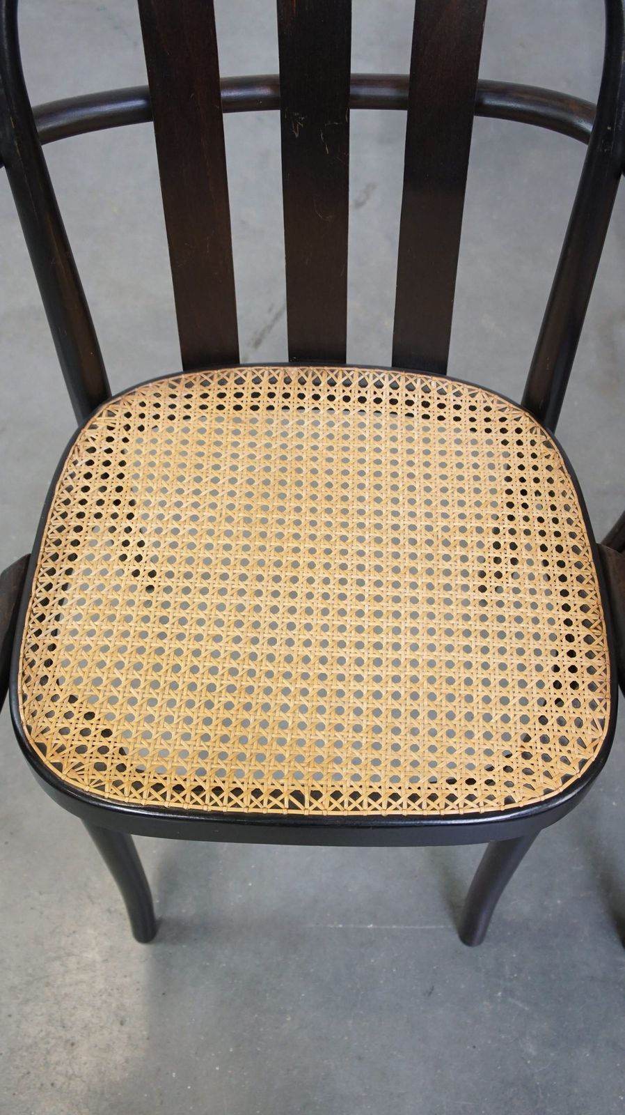 Set Of 2 Wooden Dining Chairs In Thonet Style With Wicker Seat photo 476.652