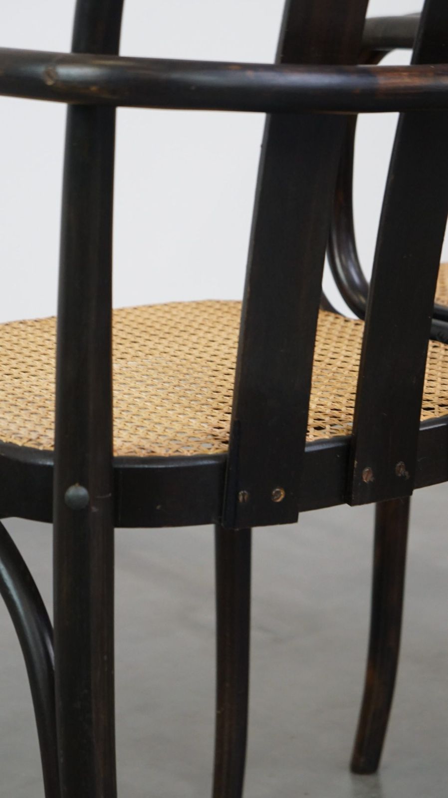 photo for sale Set Of 2 Wooden Dining Chairs In Thonet Style With Wicker Seat