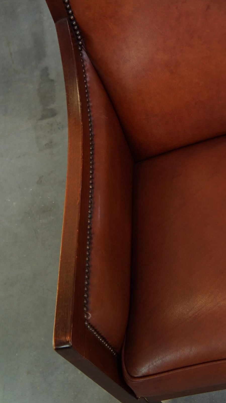 Stately, Luxurious Set Of 2 Cognac Colored Cowhide Art Deco Design Armchairs photo buy