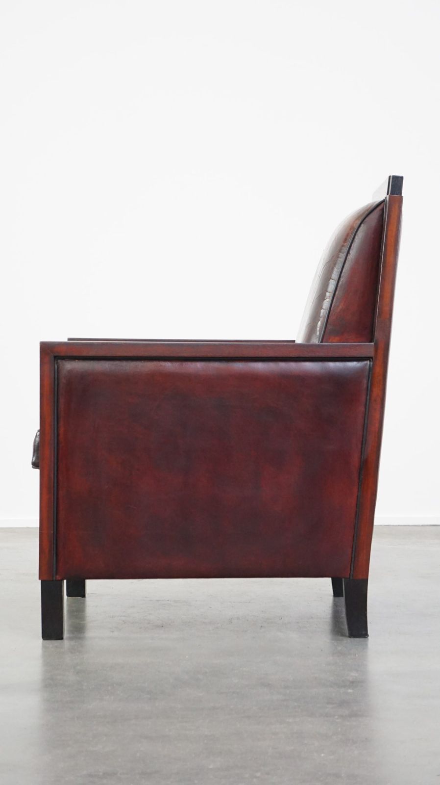 Sheepskin Art Deco Design Armchair Combined With Wood And A Beautiful Patina photo 1265.2944