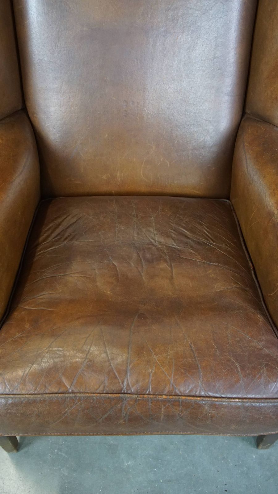 Charming, Subtle English Style Sheepskin Wing Chair With Beautiful Colours And Excellent Seating Comfort photo vinterior