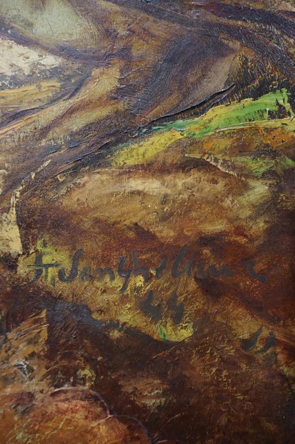 photo furniture Very Large And Impressive Painting Of Horses, Oil Painting