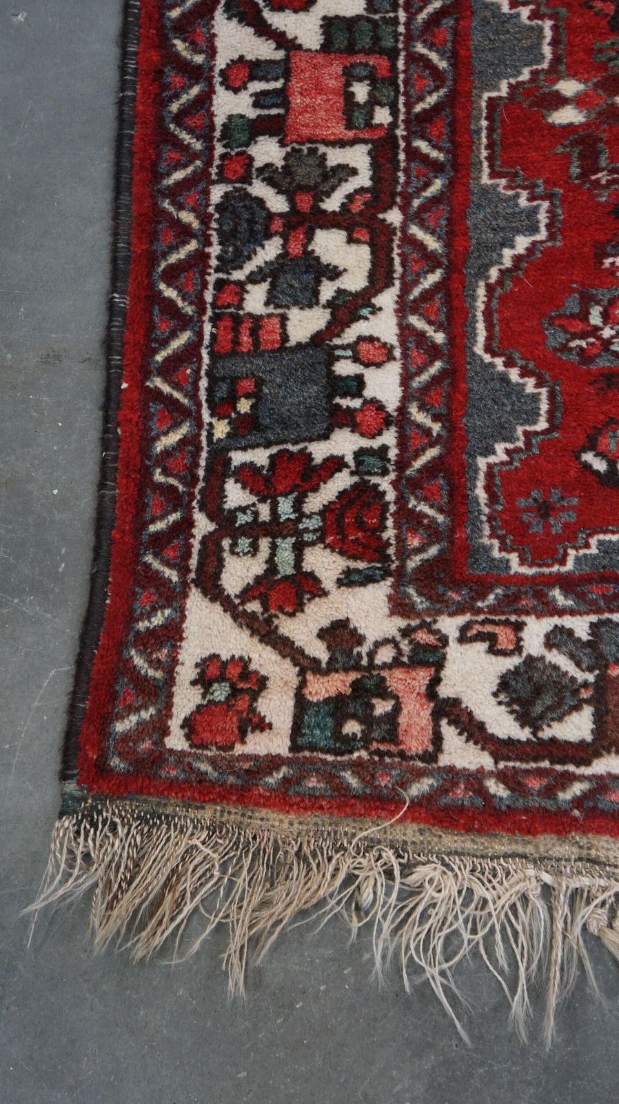 Subtle Vintage Oriental Rug With Red And Gray Colors 186x119cm photo for sale