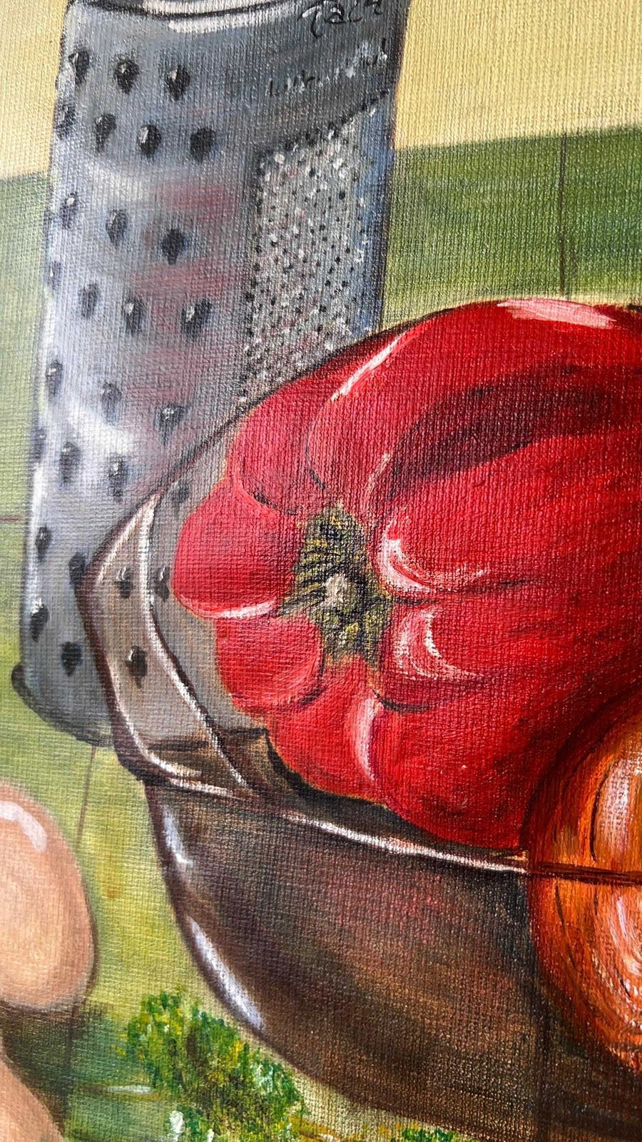 Framed Still Life Oil Painting "Red Pepper" By Pauline Doherty photo buy