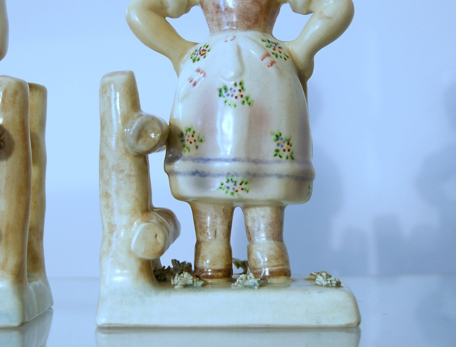 450.0 Preciosa Torino Pair Of Majolica Figurines / Italy 1940 Ca photo