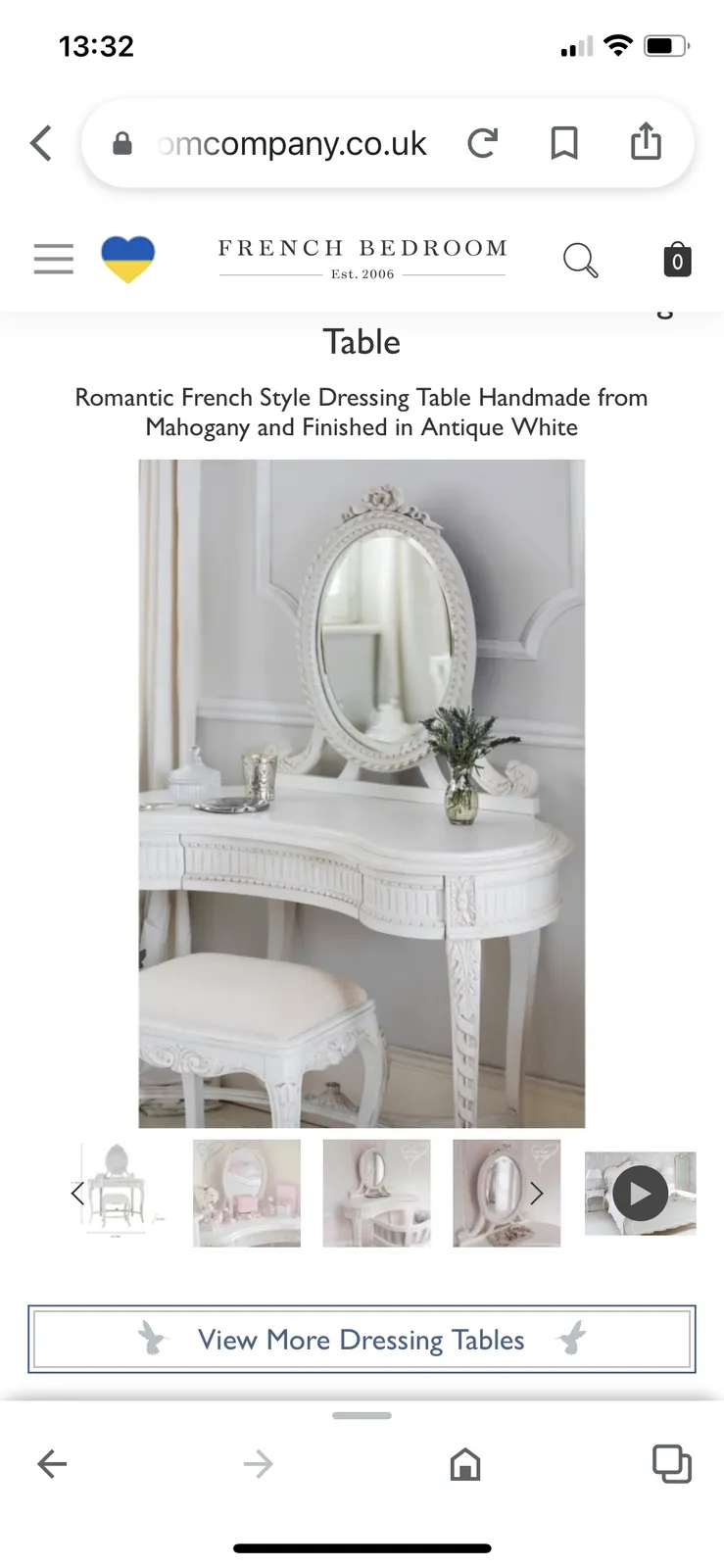 Provençal Carved Antique White Dressing Table   The French Company photo for sale