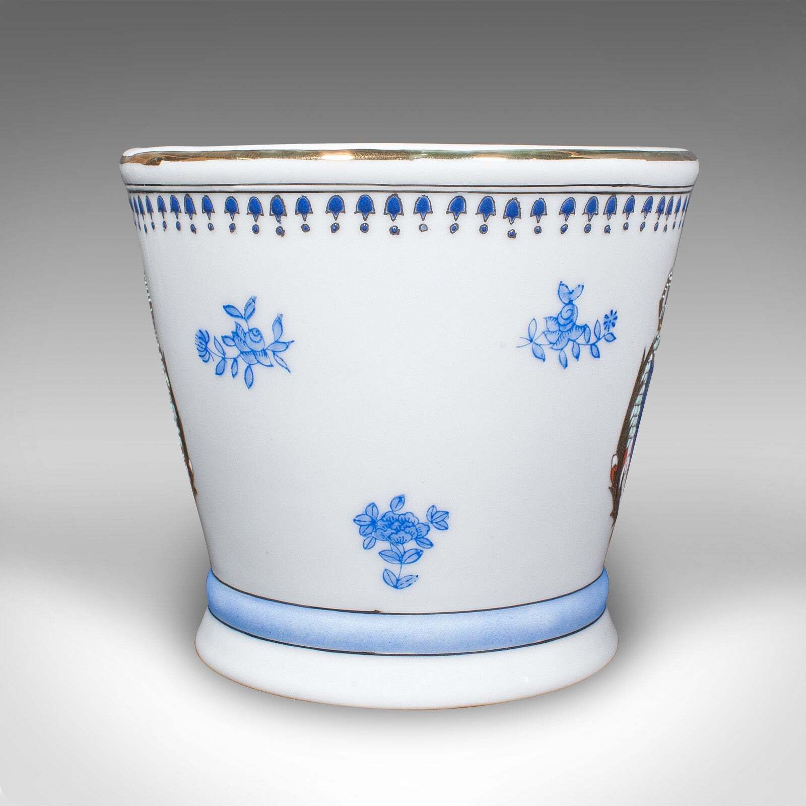 Contemporary Decorative Planter Bowl, French, Handpainted Ceramic, Jardiniere photo for sale