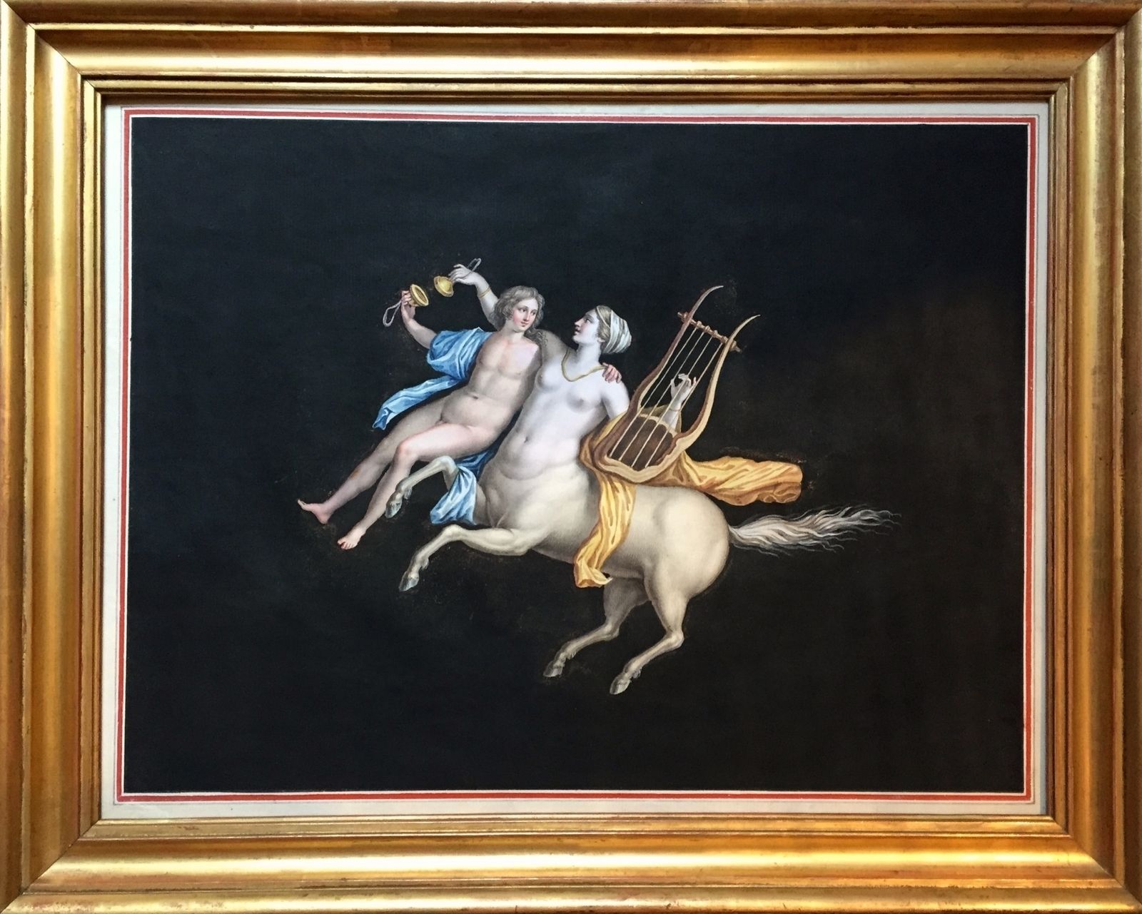 Maestri: Grand Tour Gouache Of Centaur Of The Villa Cicero