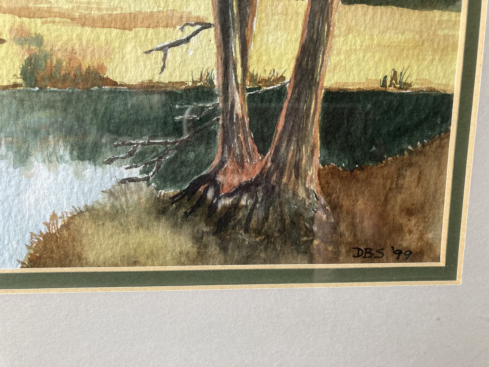 Original Watercolour  Mountain Scene photo furniture