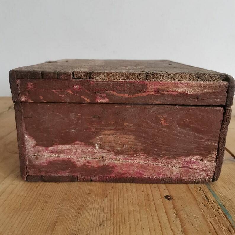 Shabby Trunk C1930, Rustic Cabinet Storage Box, Jewelry, Herb Cupboard, Up Cycle, Organise Trinket, Hand Made, Primitive Case Scratch Built photo buy