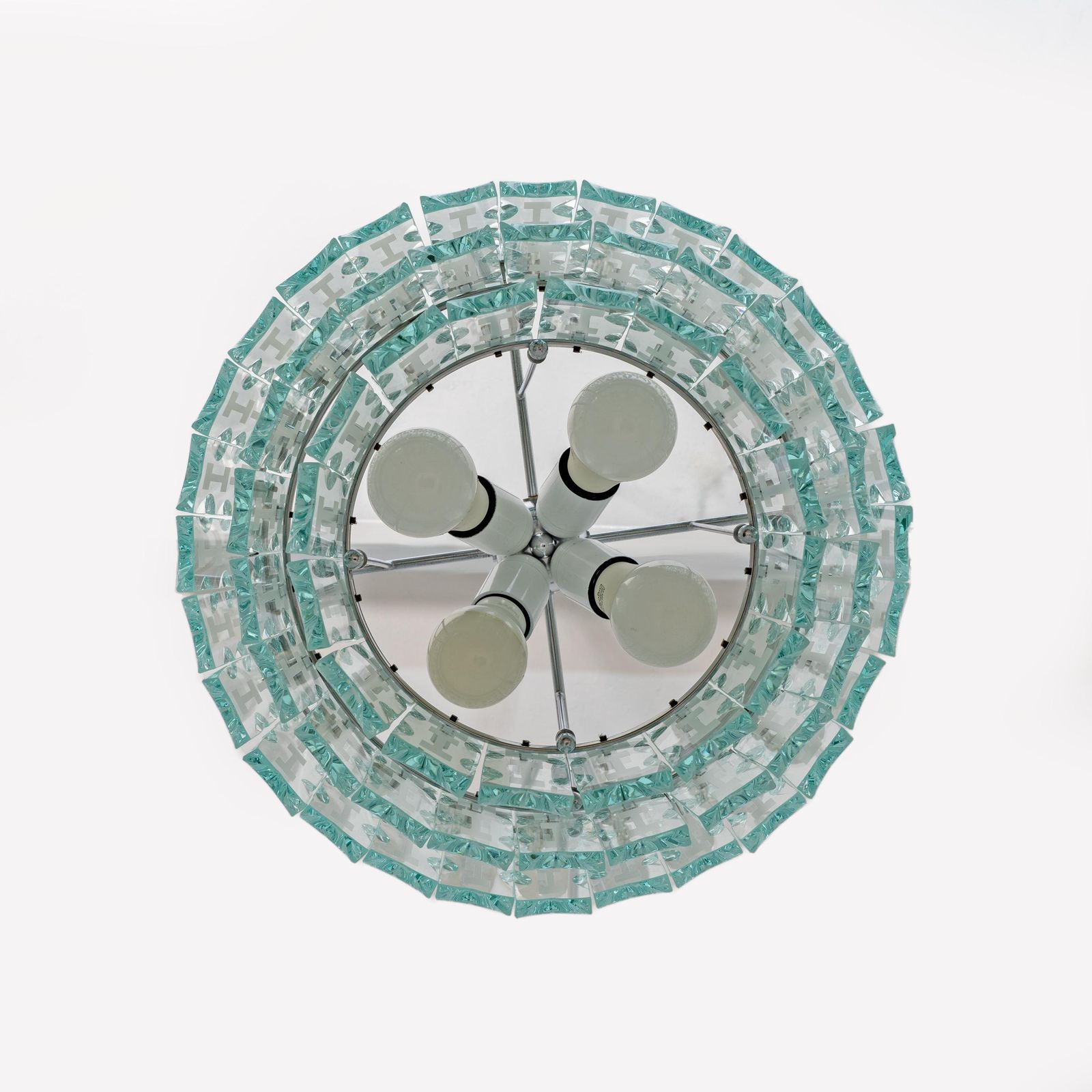 Ground Crystal Chandelier By Cristal Art, Italy, 1970s photo vintage