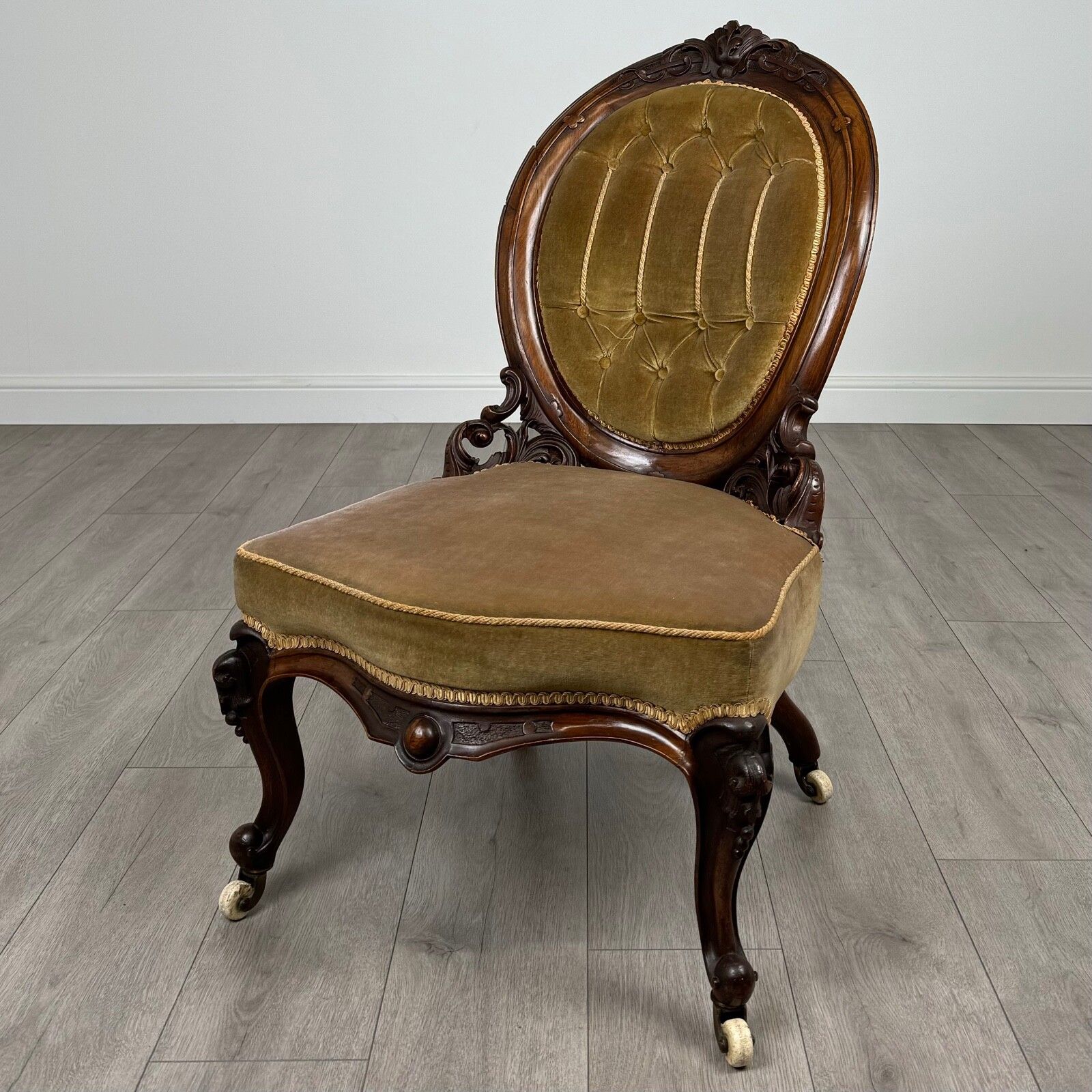 Antique 19th Century Nursing Chair / Armchair In Walnut