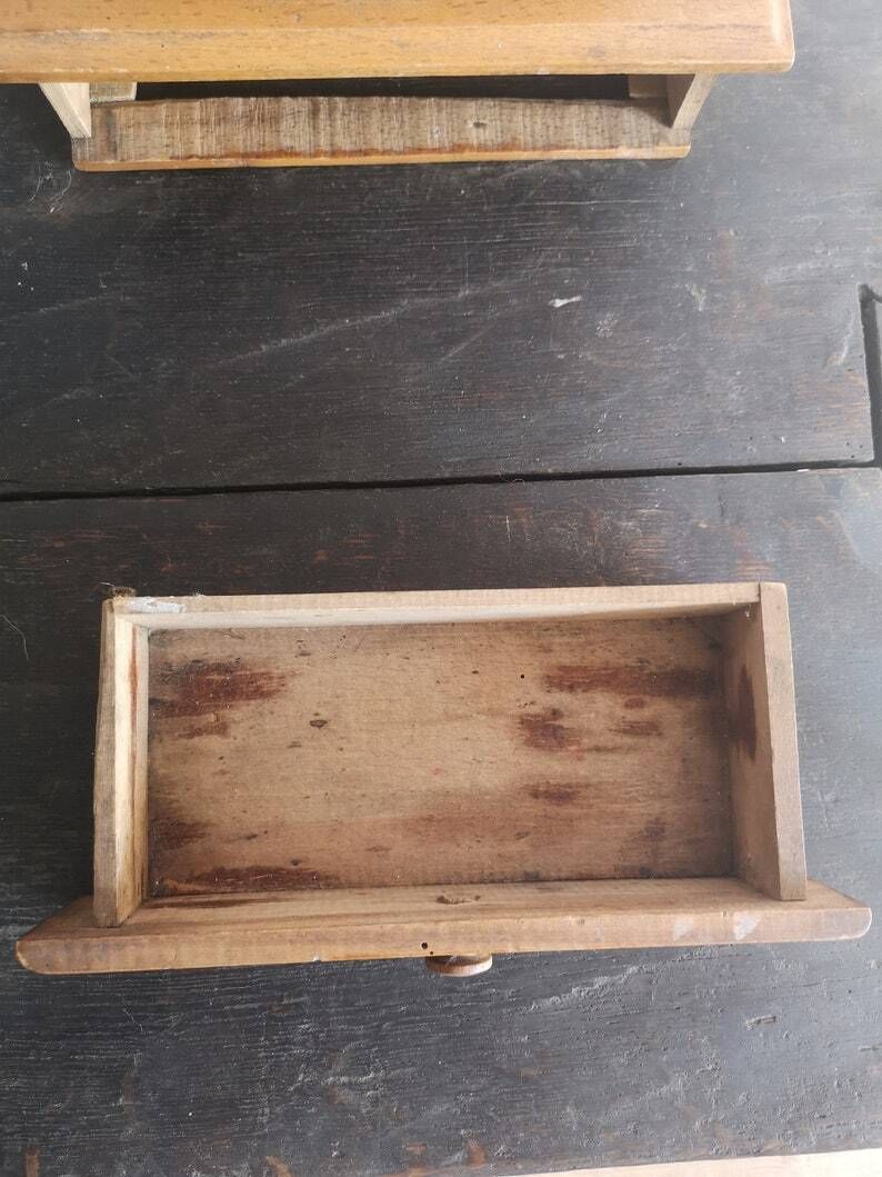 Delightful Farmhouse Rustic Vanity Cupboard Antique Mirror With Storage Draw Bathroom Decor Small Space Furniture Dressing Table Unit photo vinterior