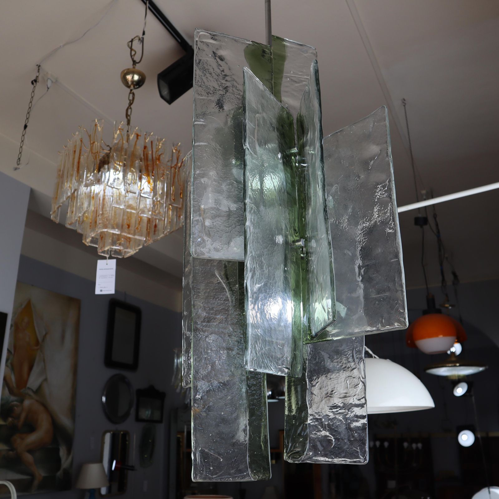 photo buy Large Murano Pendant Light Designed By Carlo Nason For Mazzega, Italy 1970s