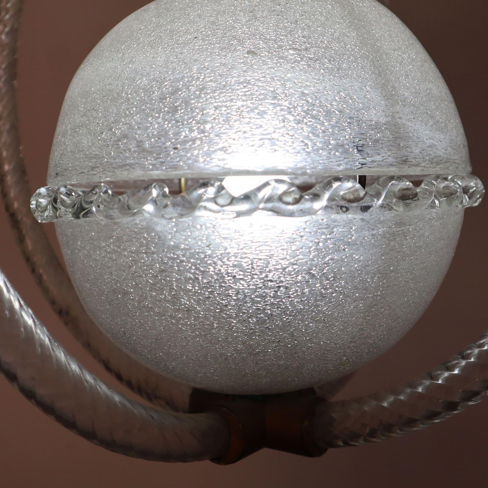1602.0 Art Deco Murano Glass Chandelier Barovier Toso Style, Italy, 1940s photo