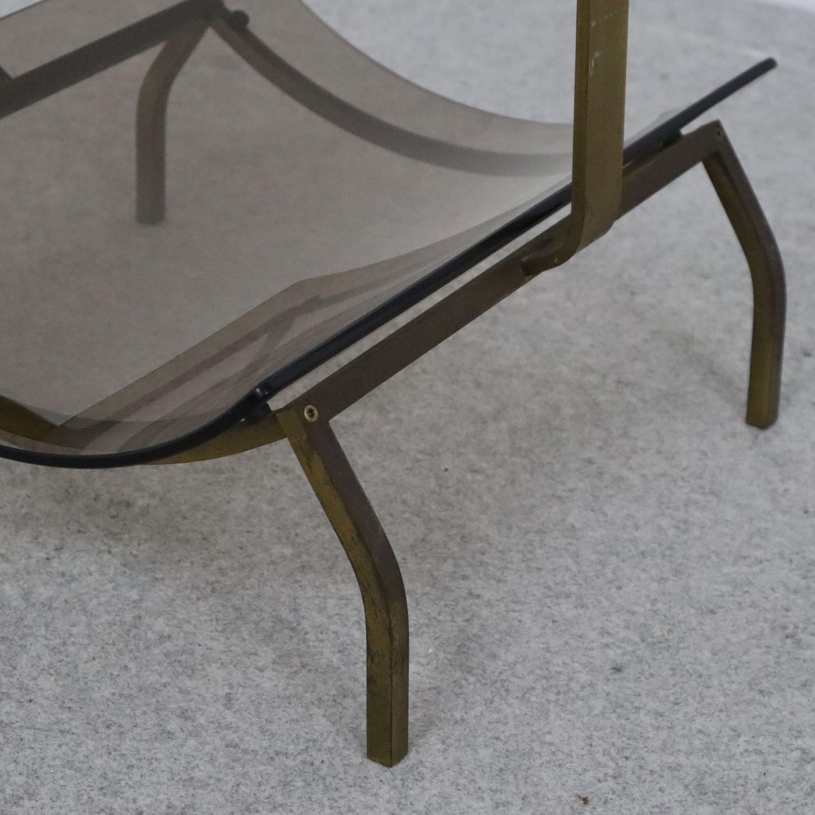 Italian Mid Century Modern Brass Magazine Rack Holder Fontana Arte, 1960s photo for sale