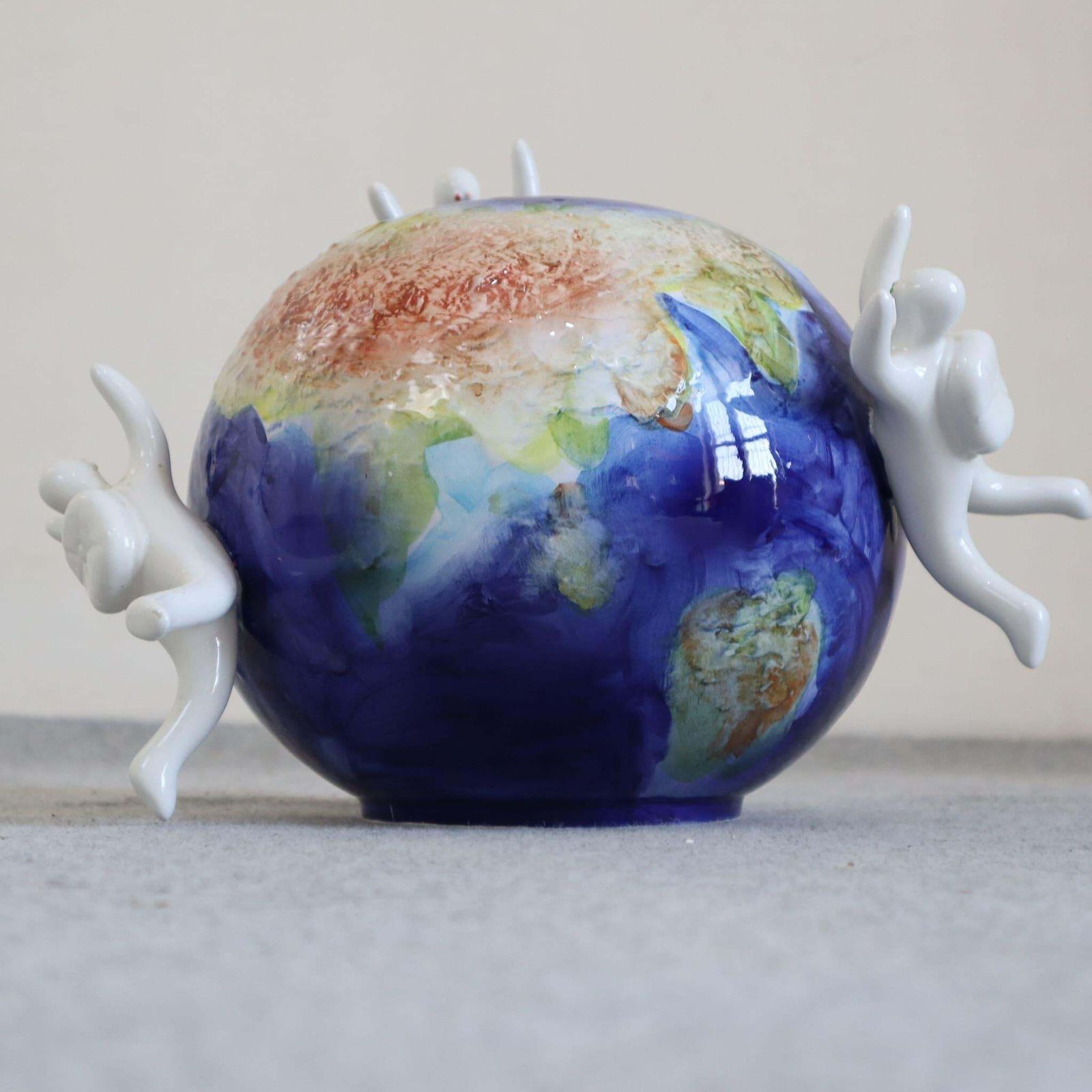 21th Century Ceramic Globe Vase "Ky, Kome E Perke" By Opificio Etico, Italy photo Home Decor