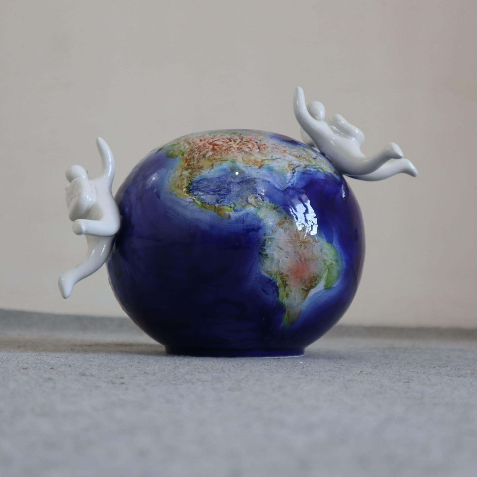 21th Century Ceramic Globe Vase "Ky, Kome E Perke" By Opificio Etico, Italy photo vintage