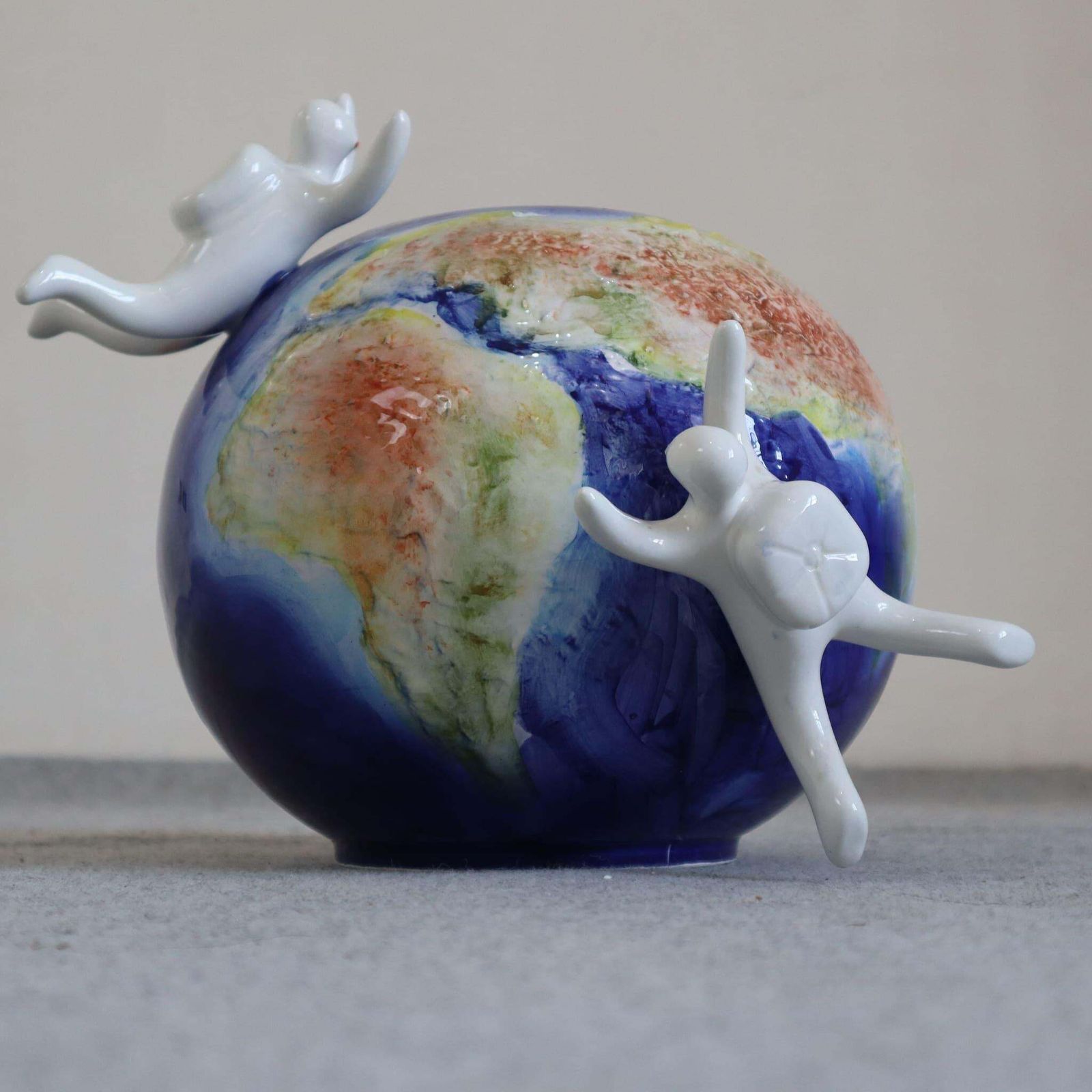 Home Decor 21th Century Ceramic Globe Vase "Ky, Kome E Perke" By Opificio Etico, Italy photo