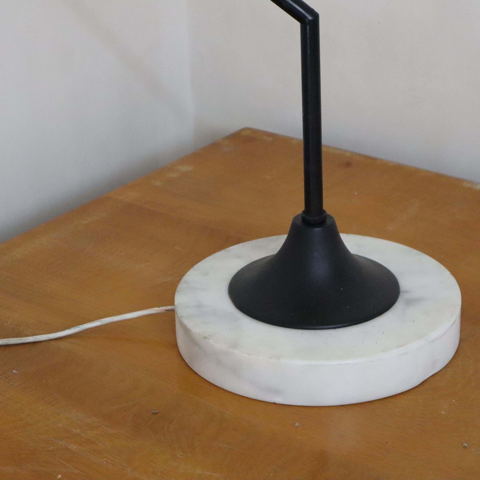 Mid Century Modern Marble Metal Table Lamp Gino Sarfatti Flos Style Italy 1970 photo for sale