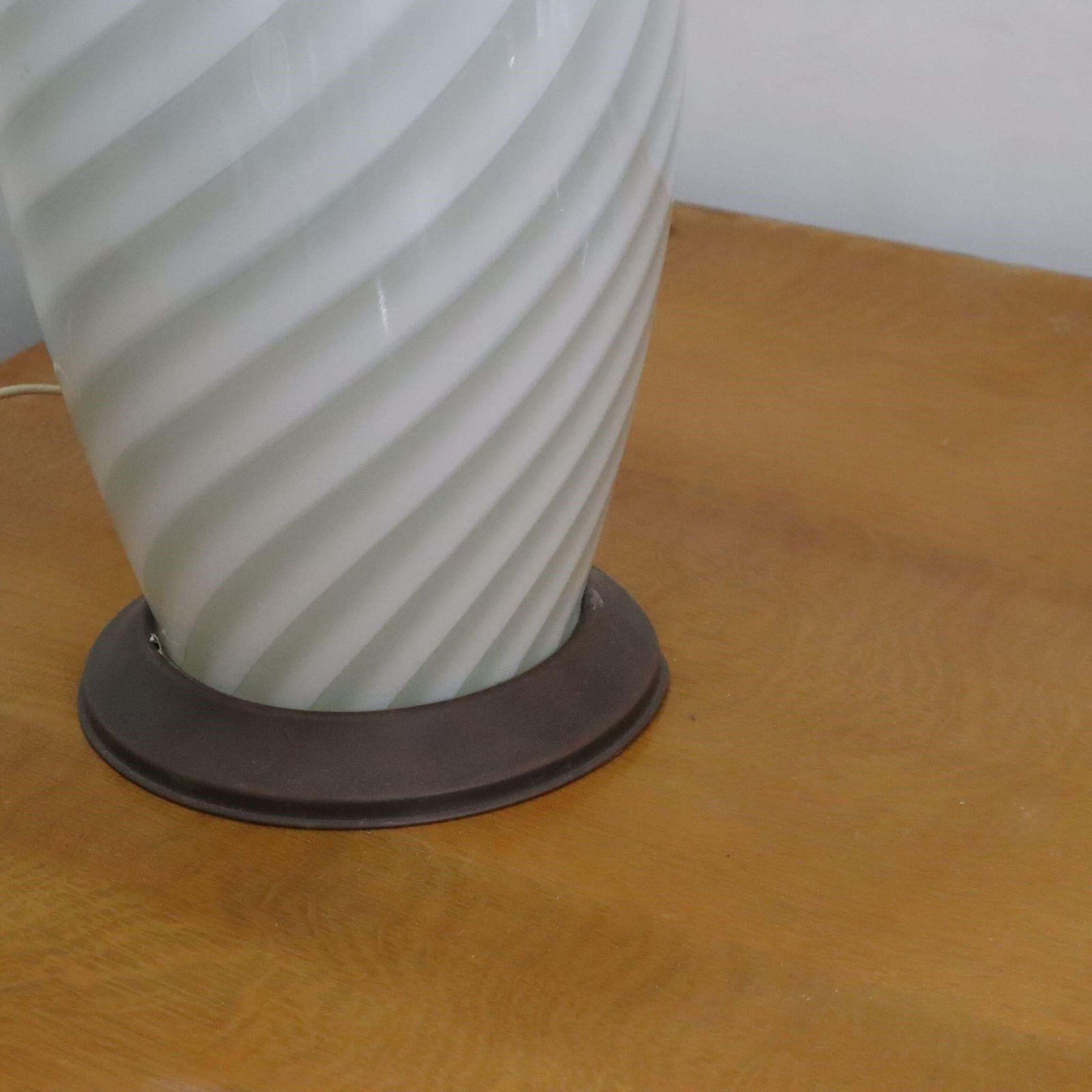 Italian Murano Glass Brass Table Lamp By Tommaso Barbi, 1970s photo furniture