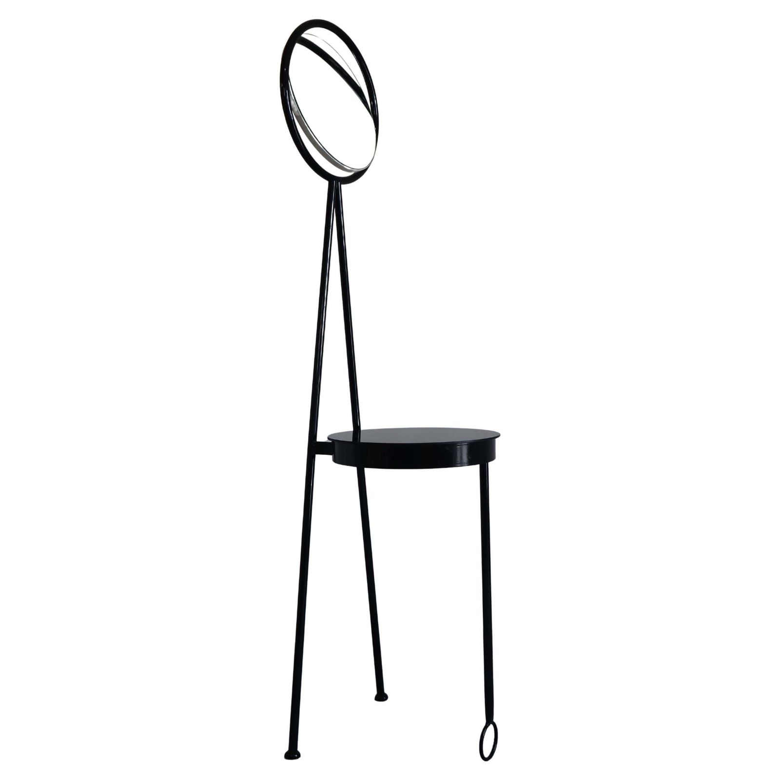 Mid Century Modern Black White Vanity Table Philippe Starck Style, Italy, 1990s