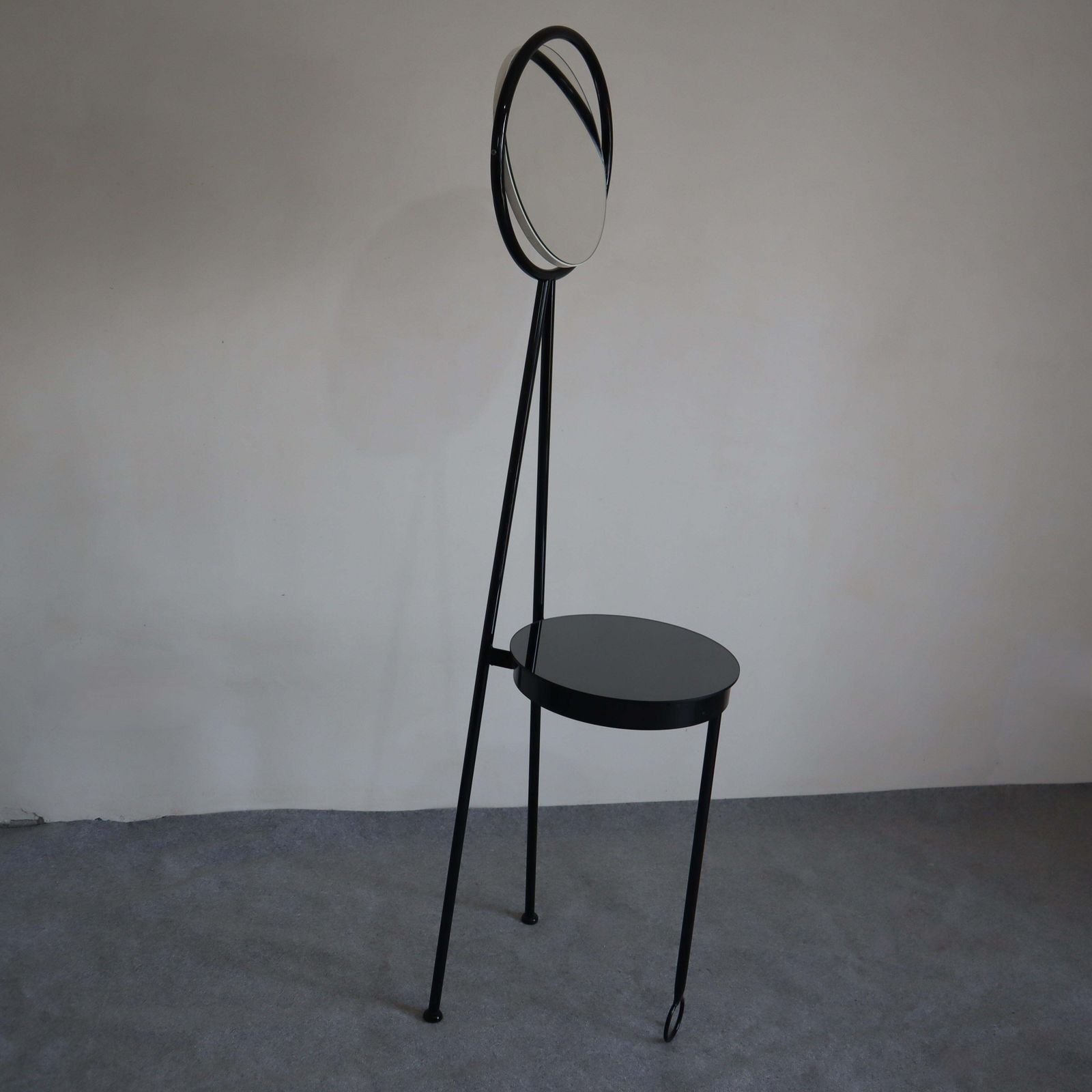 Mid Century Modern Black White Vanity Table Philippe Starck Style, Italy, 1990s photo for sale