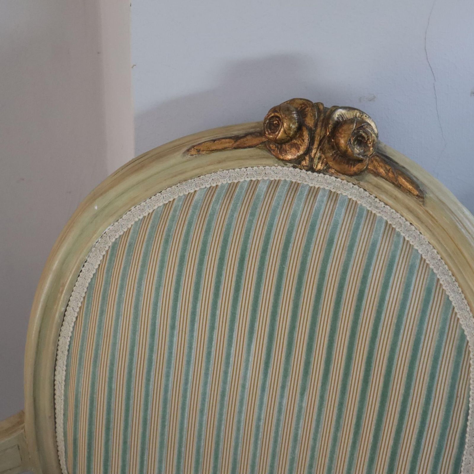 photo furniture Pair Of 19th Century French Louis XVI Armchairs Dining Wood And Gold Leaf