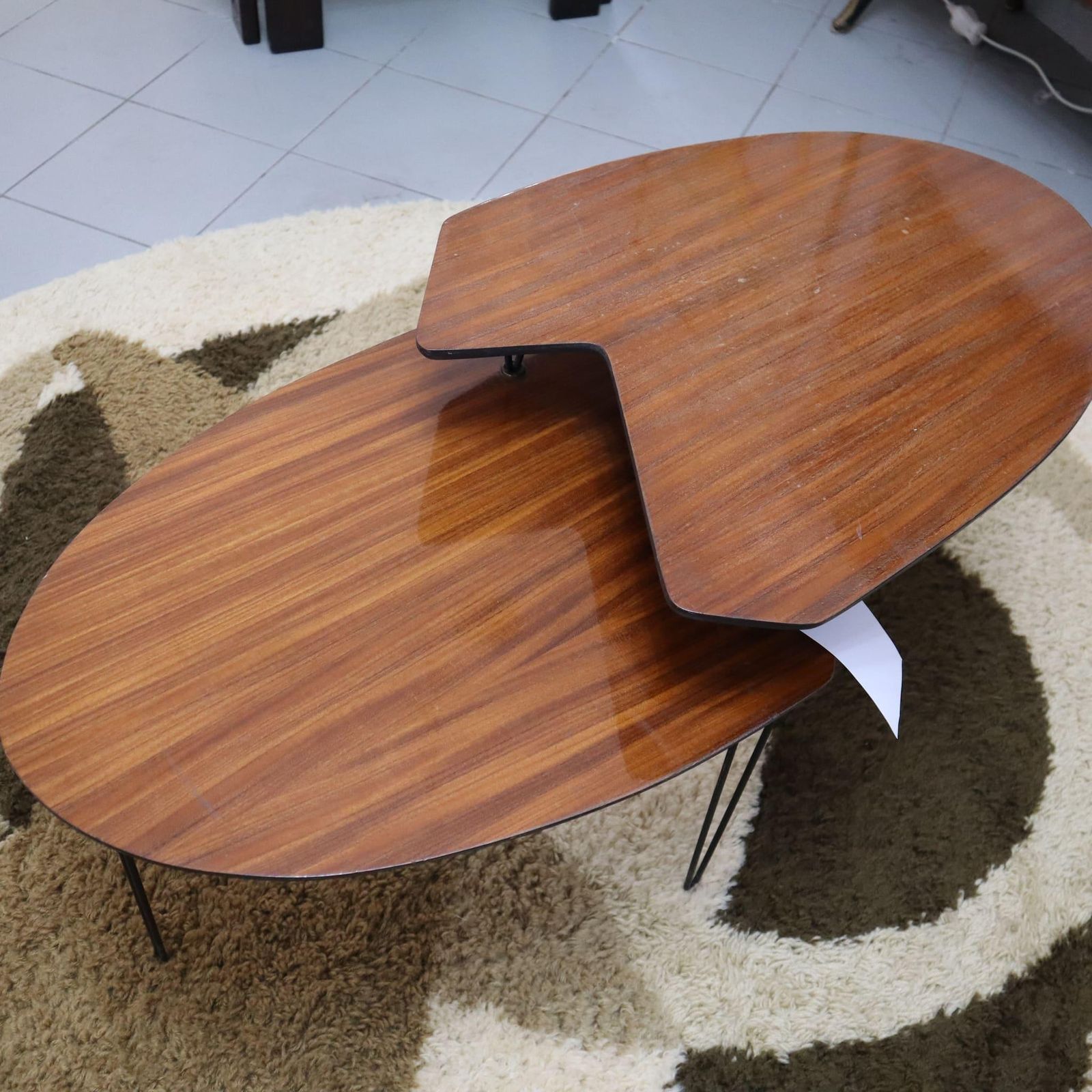 Italian Mid Century Coffee Table In Mahogany And Metal By Isa Bergamo, 1960s photo Furniture