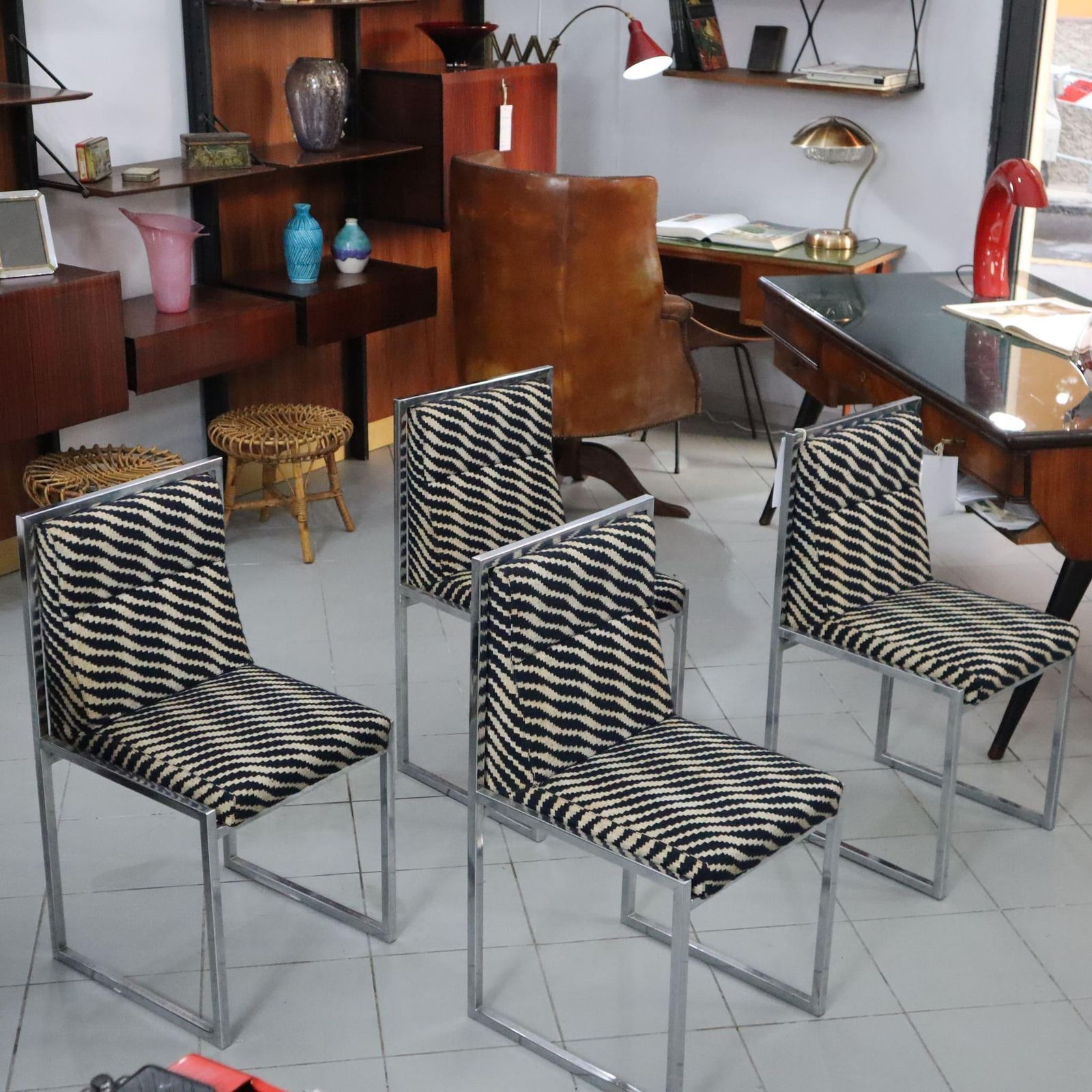 Mid Century Modern Italian Chairs By Nanda Vigo For Driade 1972, Set Of Four photo 2916.0