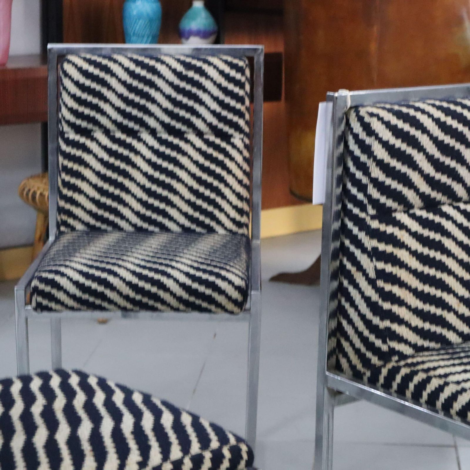 photo for sale Mid Century Modern Italian Chairs By Nanda Vigo For Driade 1972, Set Of Four