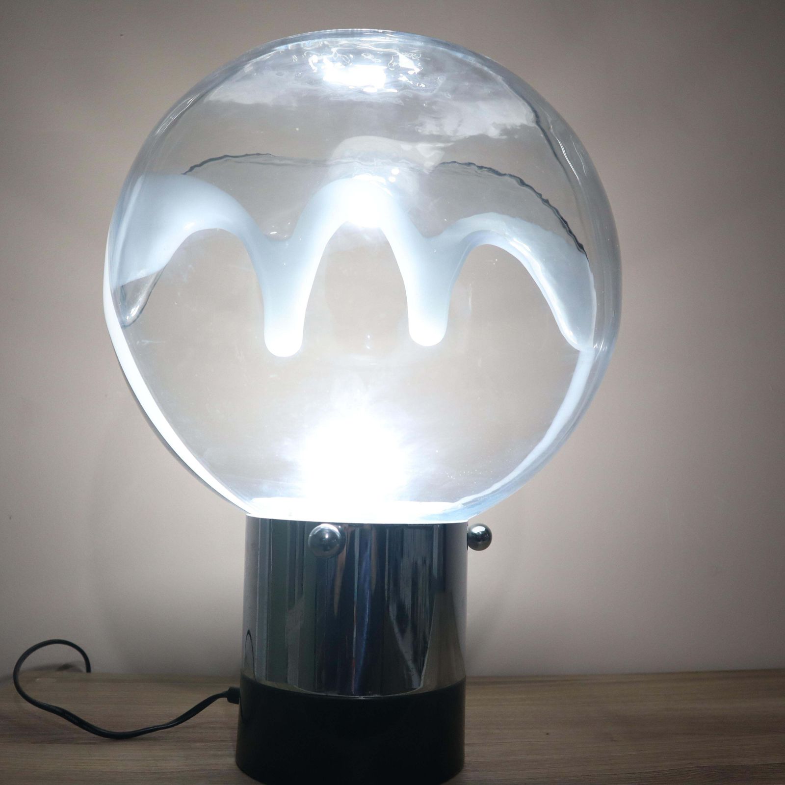 Mid Century Murano Glass Lamp By Toni Zuccheri Venini, Italy, Circa 1970 photo vintage