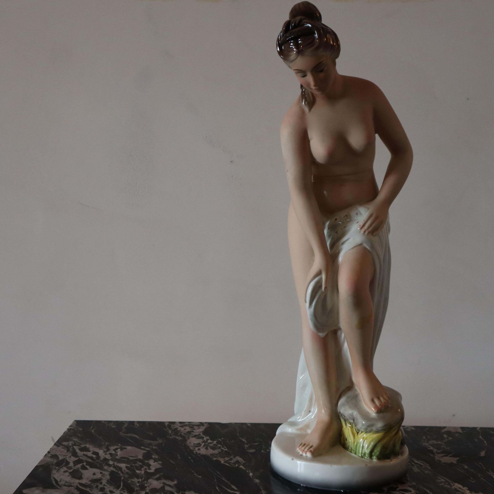 Ceramic Sculpture Female Figure At The Favaro And Cecchetto Bath, Italy, 1937 photo for sale