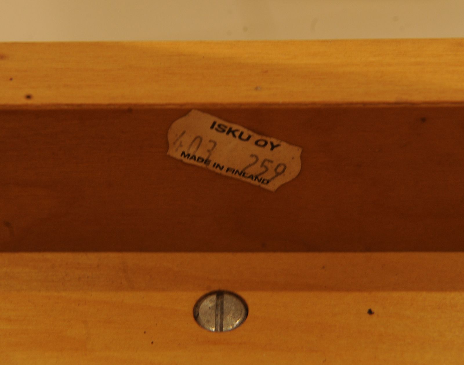 Furniture A Pair Of Original Isku Oy Of Finland Bent Plywood Birch Bedside Tables With Maker's Labels 1980's Ol photo