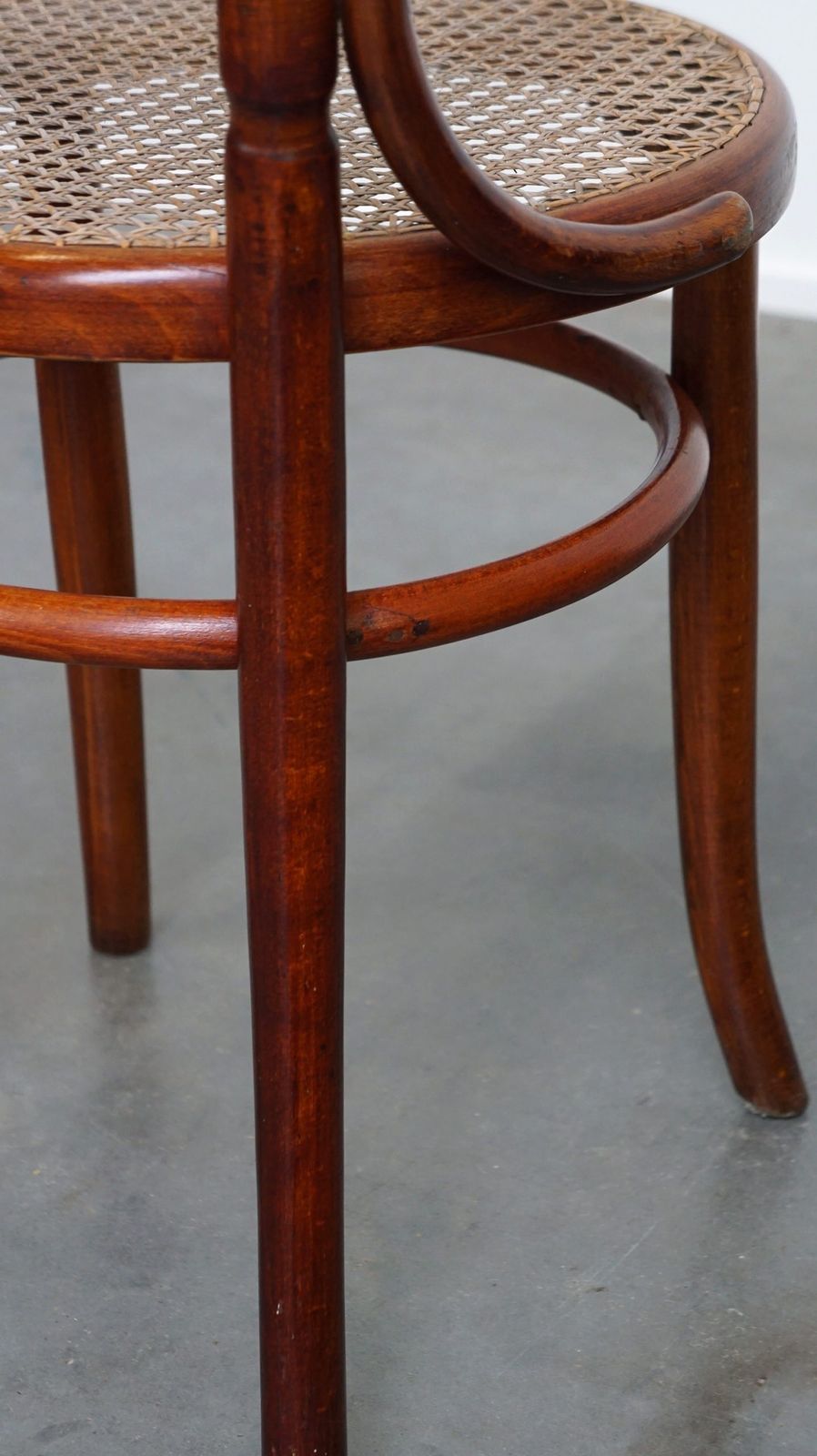 Original Antique Thonet Chair With Great Colors And A Wicker Seat photo vintage