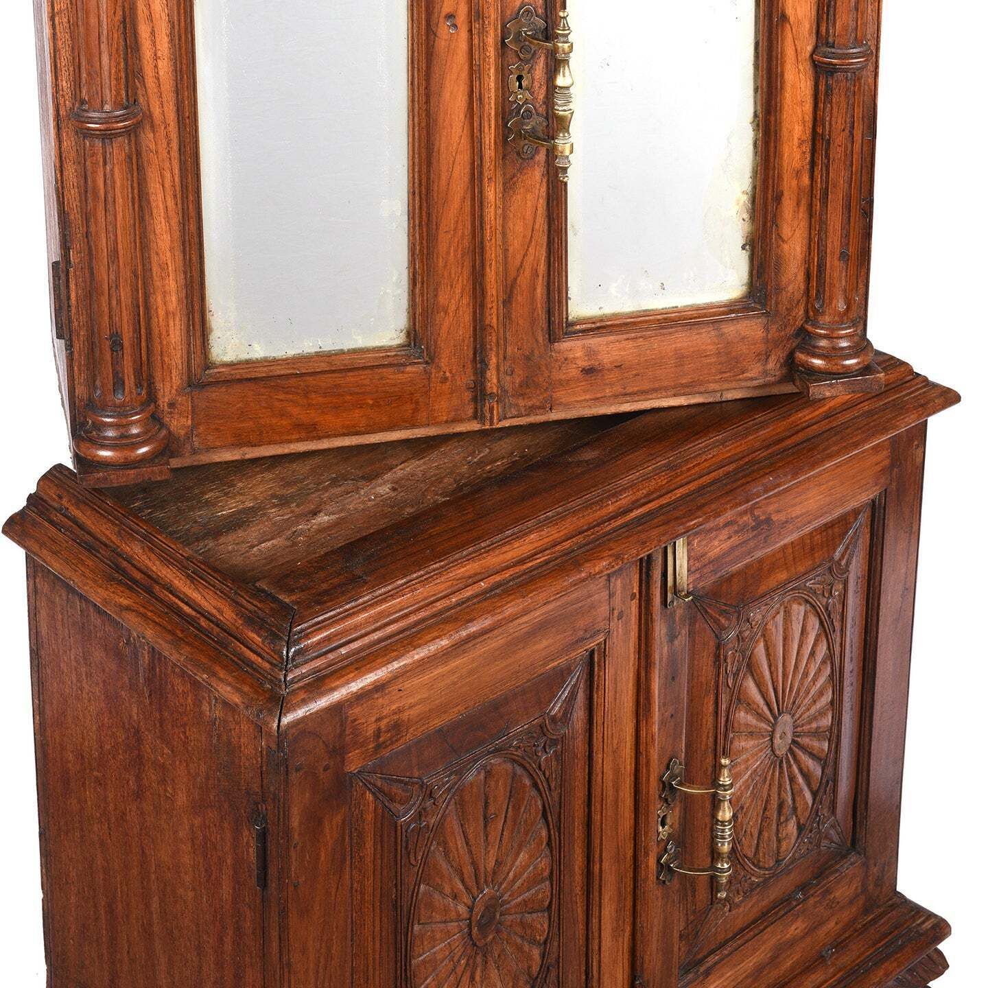 Antique Indian Mirrored Almirah Cabinet, 19th Century photo vinterior