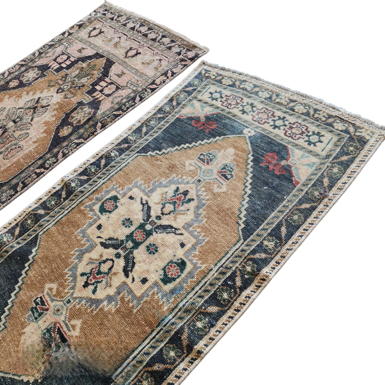 Hand Knotted Oriental Turkish Small Area Rugs   A Pair photo vinterior
