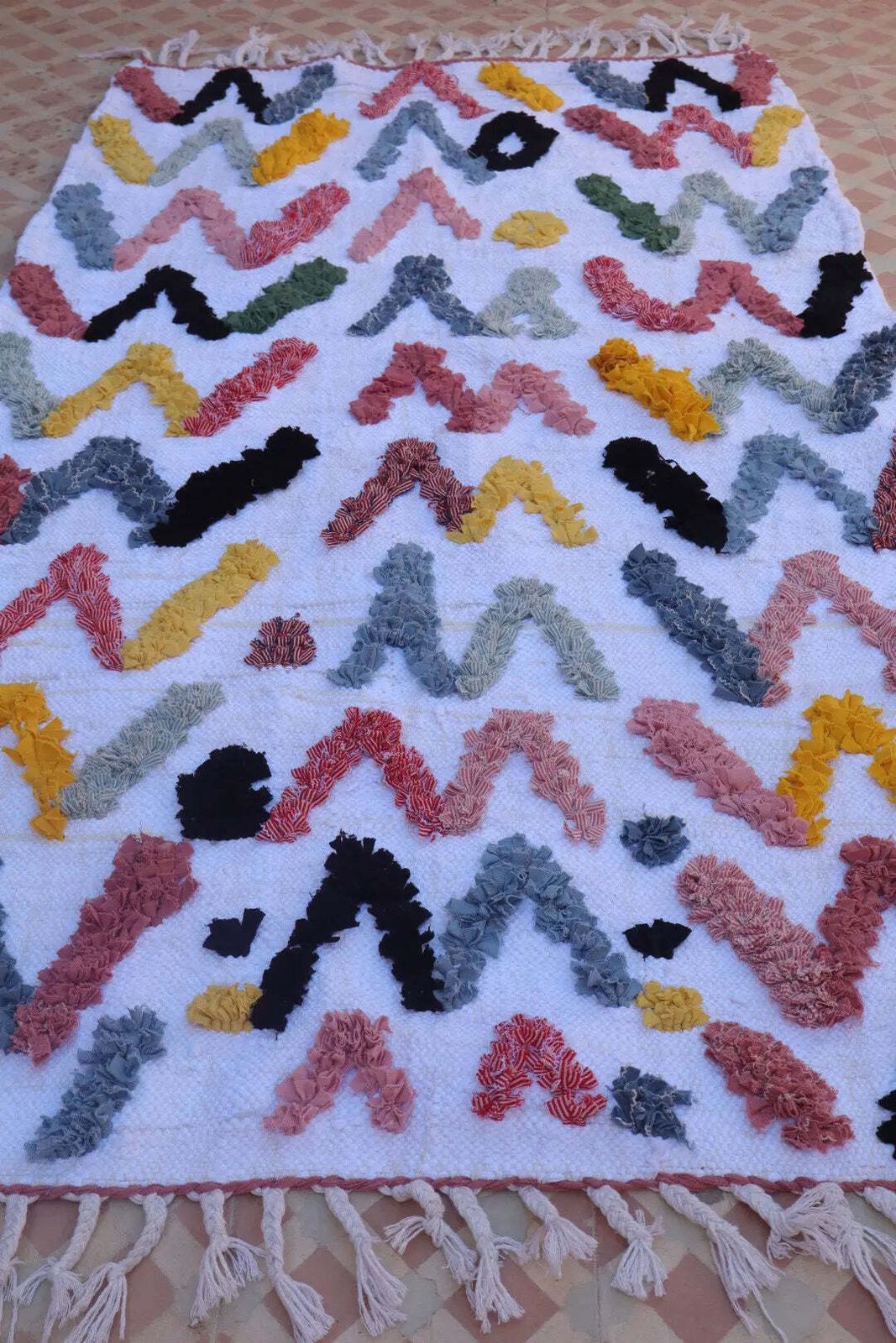 Berber Berber Berry  Berry Geometric Carpet   Recycled And Washable Cotton   165 X 93 Cm photo buy