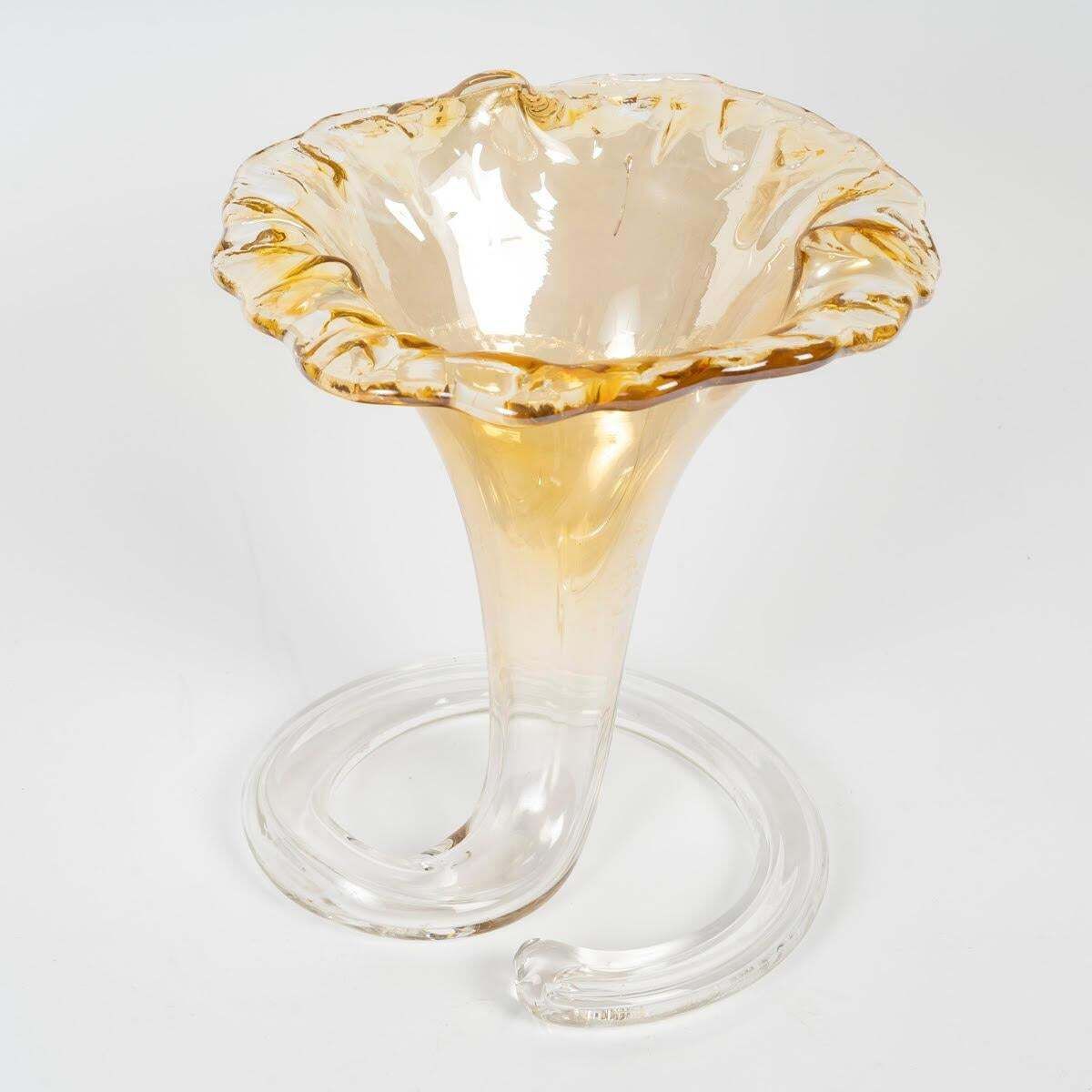 Blown And Iridescent Glass Vase, Murano, 20th Century. photo furniture