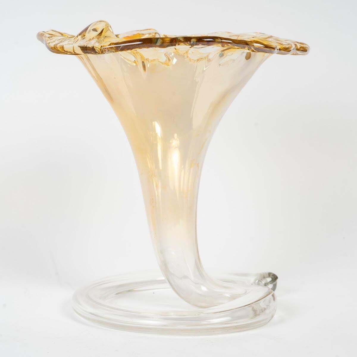 Blown And Iridescent Glass Vase, Murano, 20th Century. photo Home Decor